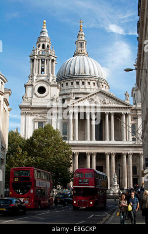 St. Paul`s Cathedral from Ludgate Hill, London, UK Stock Photo